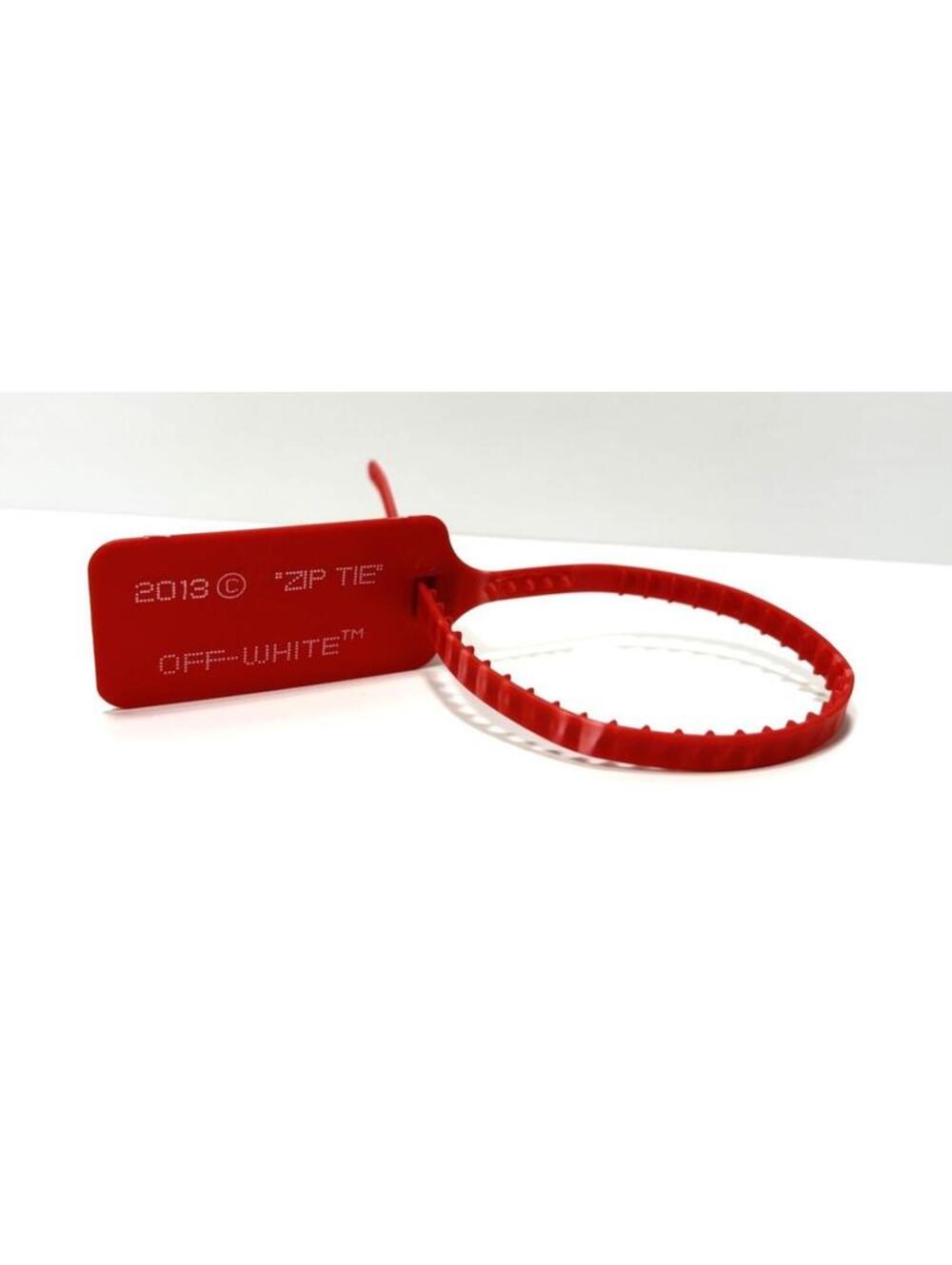 Off-White Red Zip Tie Tag 2013 Original Pre-Owned Streetwear Accessory GUC